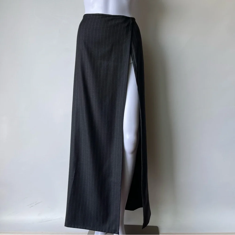 Lafayette 148 A-line Black Midi Skirt Sz 4 Wool